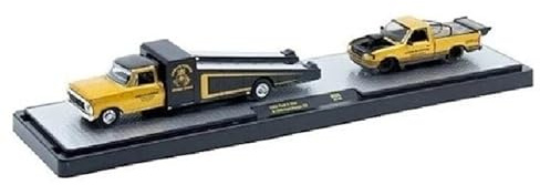 M2 Machines Auto-Haulers 1969 F-350 Pick Up et Ranger XLT 1995 en jaune métallique et noir Gorilla Garage R96 26-06