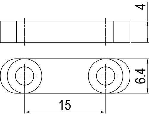 Optionaler Gleitstein für Mitnehmerhaken, 24 x 6,4 x 4 mm, schwarz verzinkt