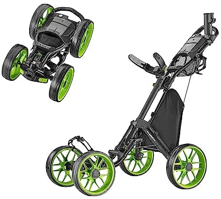 CaddyTek Golfwagen mit 4 Rädern – Caddycruiser One Version 8 1-Click Faltbarer Trolley – leicht, kompakt, leicht zu öffnen, CaddyCruiser ONE Version 8 - Lime, Lime, Einheitsgröße