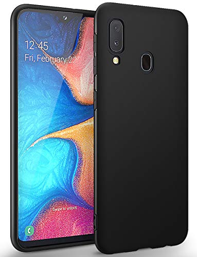 BENNALD Hülle für Samsung Galaxy A20E, Extrem Dünn Handyhülle Weiche TPU Stoßfest Kratzfest Schutzhülle Case, Matt Schwarz