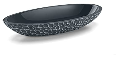 Emibele 18 * 10 * 3cm Bandeja de Joyas, Organizador de Joyas de Resina de Panal para Anillo, Pendiente, Collar, Pulsera, Pequeñas Baratijas, Horquilla, Bandeja Decorativa de Escritorio - Gris