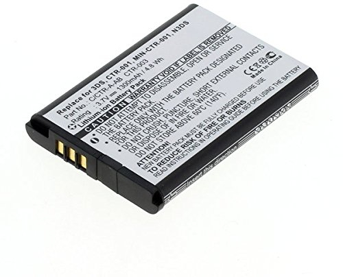 Akku kompatibel zu Nintendo 3DS / 2DS / Wii U Pro Controller C/CTR-A-AB, CTR-003, CTR003 Li-Ion Batterie / 1300mAh/4,81Wh