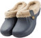 Acfoda Warm Gefüttert Hausschuhe Herren mit Lammfell Leicht Weiche Clogs Damen Geschlossen Garten Schuhe Kinder Slippers Kuschel Baumwolle Pantoffeln Blau 41.5/42 EU= Herstellergröße 42/43