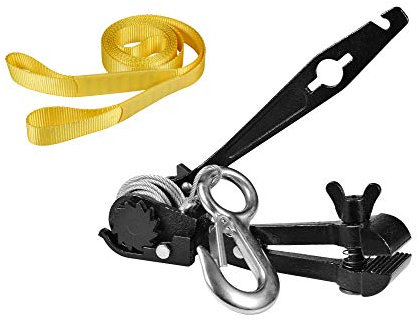 CTSC Kit di tensionamento per zipline - Kit di installazione per zipline da giardino con mini cricchetto con verricello, per linee da 4 mm a 12 mm - attrezzatura per il tensionamento della fune