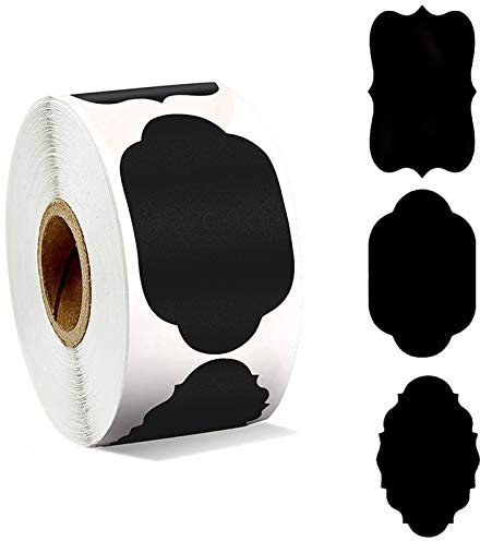 Etiquetas Adhesivas De Pizarra Reutilizables Rollo De Etiquetas Adhesivas De Cocina Etiquetas De Pizarra Negra Impermeables Para Tarros De Especias Botellas De Vidrio Tarros De Mermelada 300 Piezas