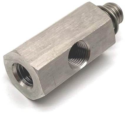 M12 1.5 to 1/8 NPT Oil Pressure Sensor Tee Adapter Turbo Supply Feed Line Gauge Stainless Steel M12x1.5 Female to M12x1.5 Male with 1/8 NPT Side Port Hose