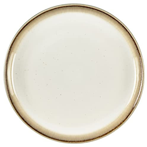 BITZ Gastro Teller, Dessertteller/Kuchenteller aus Steingut, Durchm. 17 cm, Grau/Creme