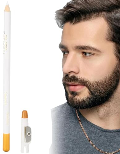 Friseurstift, Bartstiftfüller Haarschneide-Tracer Grooming Pencil Barber Supplies, Tracing Tool/Guide für Bart, Haaransatz, Spitzbart für Styling & Bartformung(Weiß)
