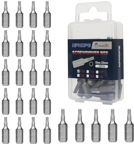 HPHOPE T10 Bit, Torx Bit T10, Bit-Sortiment, Länge: 25 mm, 25 Stück