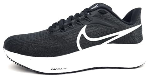 NIKE Women's Nike Air Zoom Pegasus 39 Sneaker, Black White Dk Smoke Grey, 4 UK