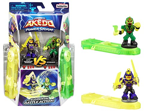 Akedo Legends of Powerstorm Versus Pack 2 Mini Battling Warriors e 2 Battle Controller Epic Shockblade Twinfang contro Viperwrath