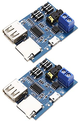 EMSea 2PCS TF Card U Disk Play MP3 Decoder Player Module with Audio Amplifier Audio Decoding Player Module Micro USB 5V Power Supply