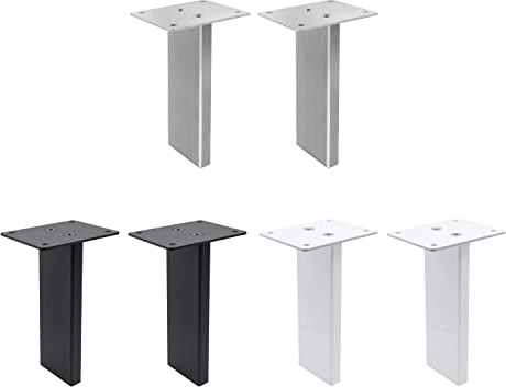 Natural Goods Berlin 2X BARKONSOLE Thekenstütze Set Tresenfuß geneigt Küchen-Aufsatz Regalhalter eckig Metall Aufbau Pult Holz Glas stabil (GERADE, Weiß)