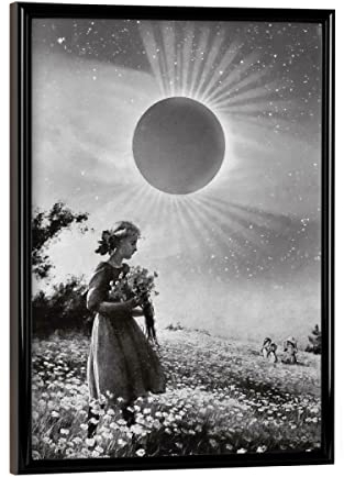 artboxONE Poster mit schwarzem Rahmen 18x13 cm Menschen Eclipse - Bild lunar Eclipse Blumen Dreamy