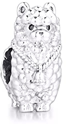 SANHUA Charm S925 Sterling Silber Fluffy Lama Charms Perlen Anhänger Für Frauen Mädchen Mom Geschenke, Kompatibel Mit Allen Armbändern