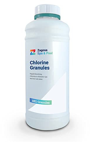 Zagosa Chlorine Granules 1kg for Hot Tub Spa and Swimming Pool Treatment for Rapid Disinfecting and Cleaning, 1kg