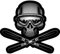 Samunshi Ski Skull Totenkopf Aufkleber Autoaufkleber für Motorrad Fahrrad Roller oder Auto Sticker Schädel Totenschädel Skifahrer (10x9cm Ski Skull Totenkopf)