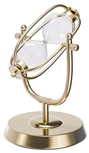 SuLiao Leere Sanduhr, befüllbar, 25,4 cm, großer Messingrahmen, um 360 ° drehbar, DIY-Sanduhr, für Hochzeitszeremonie, Set, antik, ohne Sand, Uhr, Sandglas für Schreibtisch, Zuhause, Büro, Dekoration