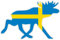 Skyline4u Elch Aufkleber Schweden Flagge Landesfarben Blickrichtung (10x7cm Elch Schweden - rechts)