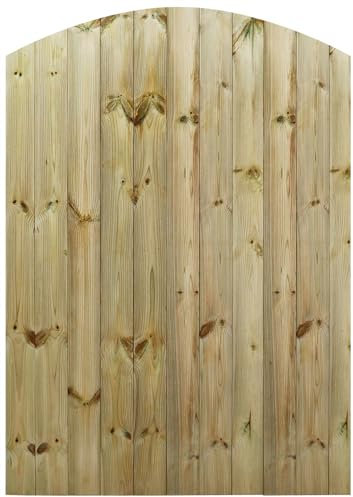 Bespoke Custom Made To Measure UPTO HEIGHT: 6ft (180cm High) Tongue & Groove Fully Framed Arch Top Pathway Garden Pedestrian Gate [Width Between 105CM to 120CM Hinge Pack Option Removed