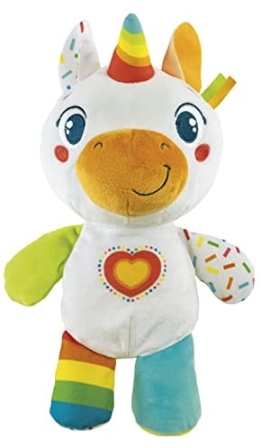 Clementoni 61383 My Little Unicorn-Play Plüsch, interaktives Kleinkind, Licht und Geräusche, Lernspielzeug für 6 Monate, Mehrfarbig