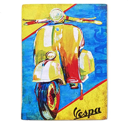 KUSTOM ART Magnet (Magnet) Serie Scooter Vespa Vintage Stil für Kühlschrank/Garage/Bar, Druck auf Holz 10 x 6 cm