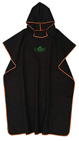 Retrok Surf Poncho Mikrofaser übergroß, 110x90cm Schnelltrocknend Ultraleicht Badeponcho Unisex mit Kapuze, Umziehhilfe Strand Für Erwachsene Jugendliche Handtuch Poncho Maschinenwaschbar(Schwarz)