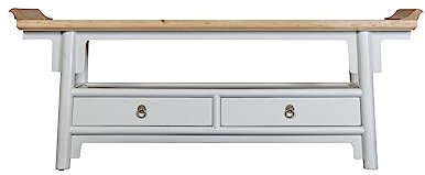 Fine Asianliving Mobile TV Cinese Grigio Qiaotou L140xP38xA55cm Chinesischer TV schrank China Oriental Asiatique Fernsehschrank TV Regal TV Tisch TV Möbel TV Board
