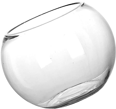 Yardwe Klare Schüssel Glasvase Blumen-Blasen-Pflanzgefäß Terrarium Fischschale Runder Hydrokultur-Blumentopf Glas-Aquarium-Behälter Herzstück Für Hochzeit Heimdekoration 12 cm