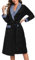 Marvmys Vestaglia Donna Invernale Pile Caldo Elegante Vestaglie Accappatoio Morbidissimo con Cintura e Tasca Stile B M