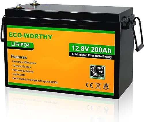 12V 200Ah LiFePO4 Batterie,verbessertes 200A BMS, Tieftemperaturschutz,4000-10000 Zyklen Deep CycleLithiumbatterie, perfekt für Wohnmobile,Solaranlagen,Wohnwagen, netzunabhängige Anwendungen