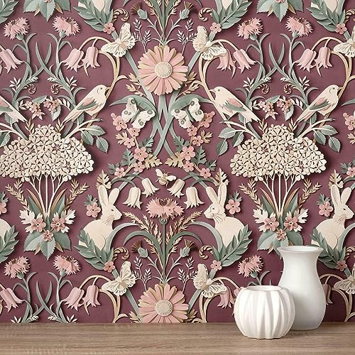 Honony Maßgeschneiderte 3D-Tapete für Wohnzimmer Flora und Fauna Tapeten Pflanze Schmetterling Wandaufkleber & Wandbilder Restaurant Tapete Heimdekoration 300x210cm