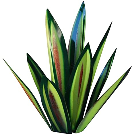 Fulenyi 55cm Tequila Rustikale Skulptur Handbemalte Metall Agave Gartenstecker Pflanze Wohnkultur Gartenfigur Outdoor Yard Dekorationen Pfähle Rasen