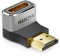 deleyCON HDMI Adapter Kupplung Verbinder 90° Winkel 8K@60Hz / 4K@120Hz UHD 7680x4320 Aluminium HDMI 2.1 ARC HDR10+ Dolby Vision VRR ALLM 48Gbps 90° Gewinkelt Grau Schwarz