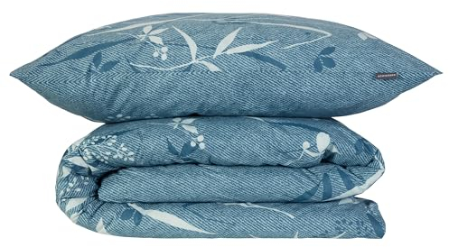Schiesser Bettwäscheset Kicky | 2-teilig | Floral | Renforcé | 100% Baumwolle | Oeko-Tex Zertifiziert | Reißverschluss | 135x200cm + 80x80cm | Petrol