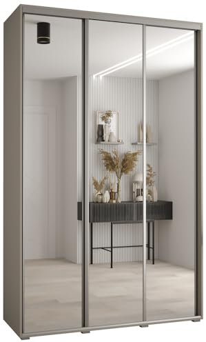 Kleiderschrank mit Spiegel Dakota 2 Garderobenschrank - Schrank Schlafzimmer - Mehrzweckschrank 2 Schiebetüren - Regalen - Flur Möbel - Kleiderstange Schrank - Allzweckschrank - closet - Gaderobe