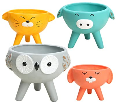 POPETPOP 1pc Cute Cat Ceramic Pot Adorable Flower Container for Home Desktop Decoration Bonsai Planter Plant and Home Decor