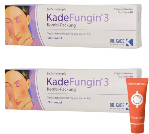 KadeFungin 3 bei Scheidenpilz Kombi-Packung Vaginalpilz 3 Tage Therapie Clotrimazol I Sparset mit Pharma Perle Duschgel (2 Kombipackungen)