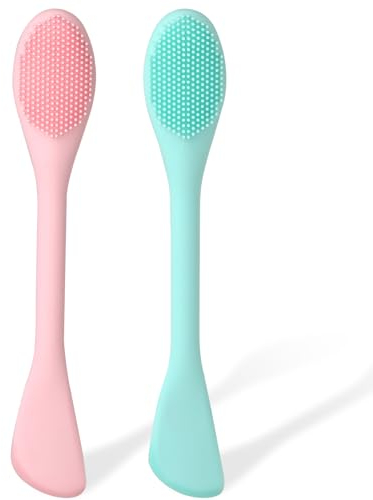 Qianyu 2 spazzole per la pulizia del viso, in silicone, per il viso, per l'applicazione e la pulizia