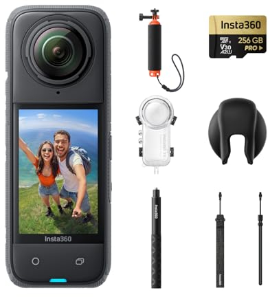 Insta360 X4 Invisible Dive Bundle - 8K Waterproof 360 Action Camera, 4K Wide-Angle Video, Invisible Selfie Stick, Removable Lens Guards, 135 Min Battery Life, AI Editing, Stabilization