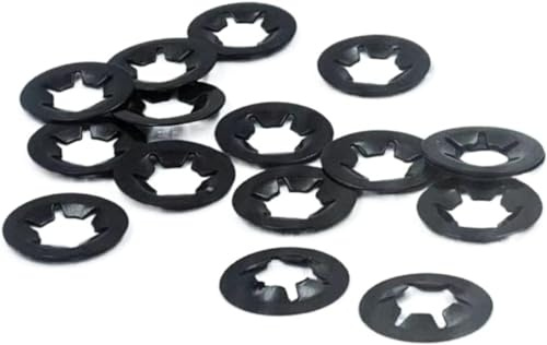 Rondelles métalliques, 65Mn M10 Dent Starlock Push on Locking Rondelles Vitesse Clips Attaches Assortiment Kit, 500 pièces, Résistance à la Corrosion et à la Rouille