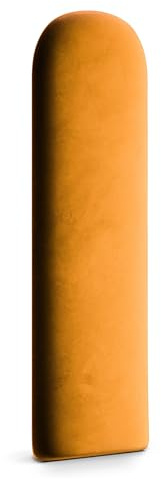 Muralo Wandkissen Gepolstert, Magic Velvet - 30x60 cm, Honiggelb | Wandpaneel, ideal als Bettkopfteil oder Lendenkissen - für Schlafzimmer und Wohnzimmer, einfache Anbringung mit Montagekleber