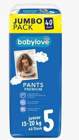 babylove Baby Pants Premium Gr. 5 Junior (13-20 kg), Jumbo Pack, 40 Stück