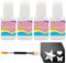 4 Stück Hautkleber für Glitzertattoos Kinder Glitzer Tattoo Kleber Kinder Kleber für Glitzertattoos für Karneval Partys Gesichtsmalerei Halloween Rollenspiel mit 10 Tattoo-Aufkleber 1 Pinsel (8 ml)