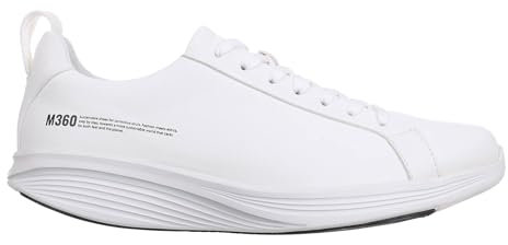 MBT M360 E1 Zapatillas de Deporte para Mujer Estilo Moderno. Deportivas de Caminar Anatómicas y Cómodas. Calzado Fisiológico de Confort y Estabilidad con Suela balancín. Color Blanco