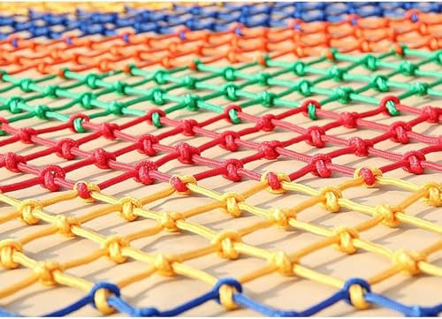WXF86djl Kletternetz für Kinder Seilgeflecht for Treppen, dekoratives Netz, Kletternetz for Kleinkinder im Freien, buntes Frachtnetz for Hängematten-Zaun-Dekoration(2 * 4m(6.6 * 12.12ft))