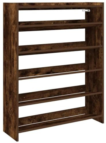 vidaXL Schuhregal Räuchereiche 80x25x100 cm Holzwerkstoff