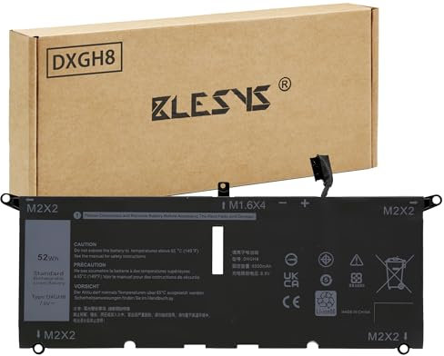 BLESYS DXGH8 Battérie pour Dell XPS 13 7930 9380 9370 13 7391 7390 2-in-1 7490 for Latitude E3301 3301 for Vostro 5391 5390 Série Laptop H754V G8VCF