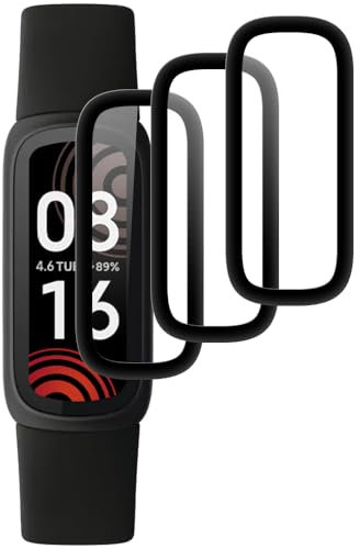 Beukei 3 Stück Panzer Schutz Glas für Fitbit Inspire 3, Panzerglas Schutzfolie,[9H Härte][HD Klare][Blasenfrei][Anti-Kratzen] Handyfolie
