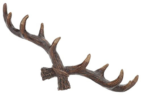 WEKADRIN Resin Wandhaken Mit Hirschgeweih-design Großer Robuster Kleiderhaken Für Mäntel Hüte Schlüssel Handtücher Leichter Vintage Garderobenhaken Für Flur Schlafzimmer Wohnzimmer